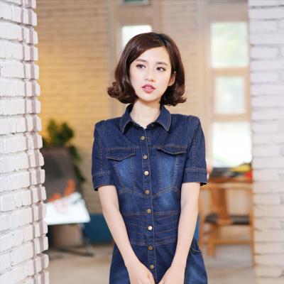 ĐẦM JEAN CỔ SƠ MI VIỀN EO - NJ972